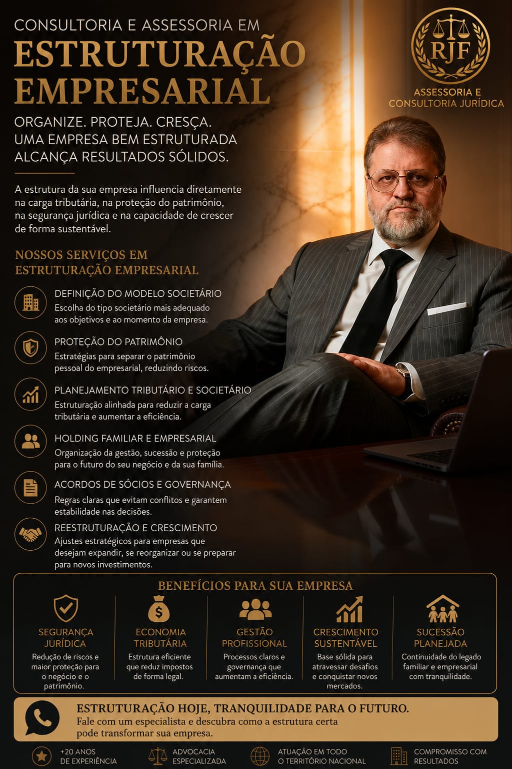 Banner da RJF sobre estratégia e regularização tributária